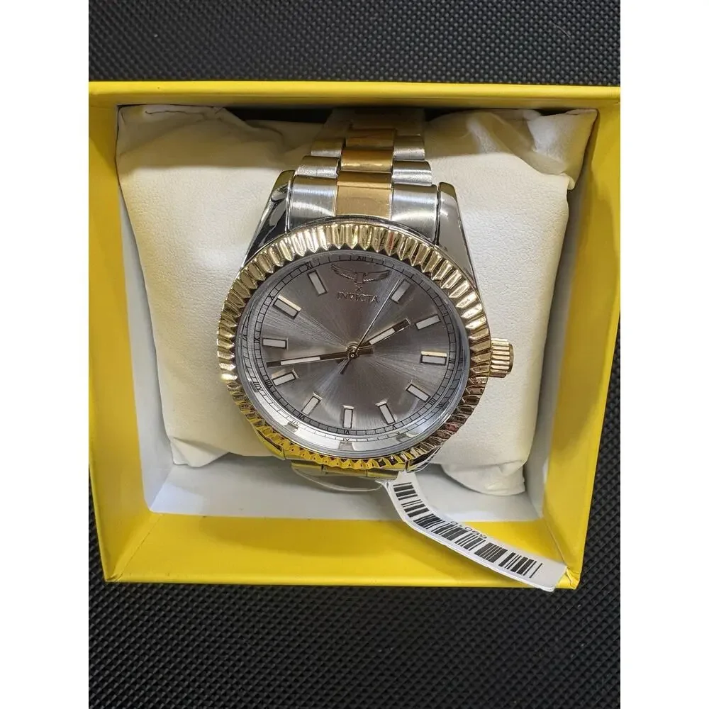 Invicta Specialty I Men’s Watch 40mm Gold Steel Silver Dial New In Box